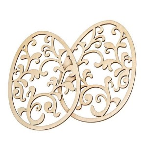DREWNIANE AŻUROWE JAJKA 14CM 2SZT
