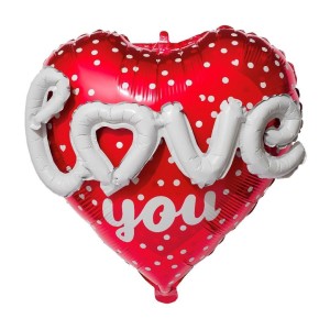 BALON FOLIOWY SERCE Z NAPISEM