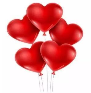 Balon serce czerwony pastel 50szt