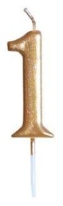 ŚWIECZKA URODZINOWA METALICZNA 1 ZŁOTA