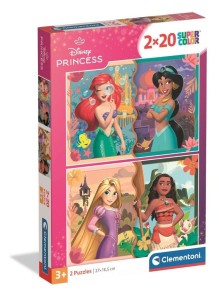 PUZZLE 2X20 SUPER KOLOR PRINCESS, CLEMENTONI
