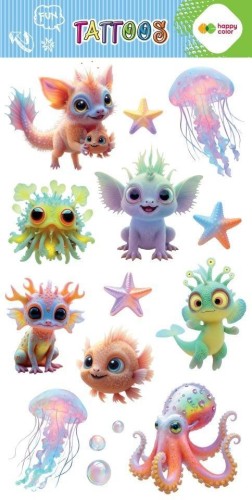 Tatuaże zmywalne Aqua Cuties HAPPY COLOR, GDD