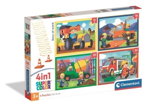 PUZZLE 4W1 SUPER KOLOR BUSY AT WORK, CLEMENTONI