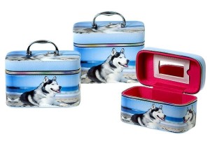 KUFEREK L WALIZKA Z LUSTERKIEM NA ZAMEK 23X17X15CM