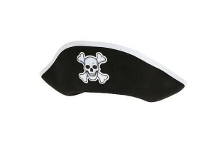 KAPELUSZ PIRATA BIAŁE OBSZYCIA ROZM.L