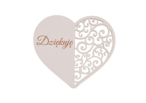 DREWNIANY NAPIS - DZIĘKUJĘ 5SZT BIAŁY