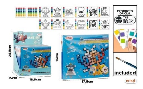 Kolorowanka Emoji Game farbki+pędzelek