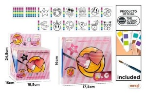 KOLOROWANKA EMOJI FARBKI+PĘDZELEK