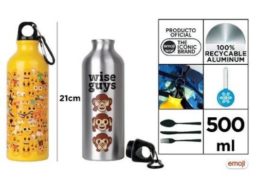 Butelka metalowa Emoji 500ml, MP Main Paper