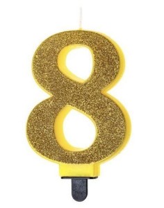 ŚWIECZKA URODZINOWA BROKATOWA 8