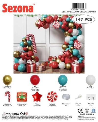 Balony Boże Narodzenie 147szt