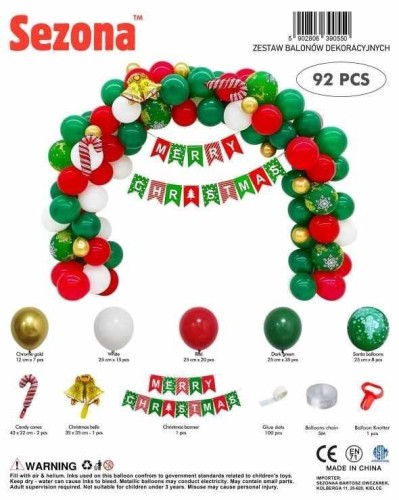 Balony Boże Narodzenie 92szt