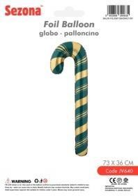 BALON BOŻE NARODZENIE LASKA CUKROWA ZIELONE 73X36