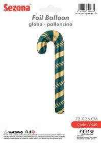 Balon Boże Narodzenie Laska cukrowa zielone 73x36