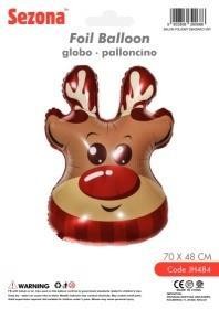 BALON BOŻE NARODZENIE RENIFER 70X48CM
