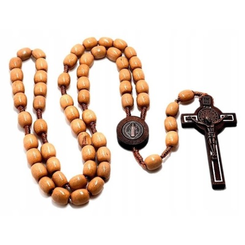 Różaniec drewniany Beż