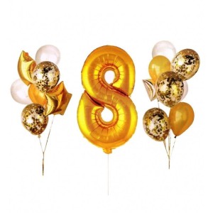ZESTAW BALONÓW ZŁOTYCH 8