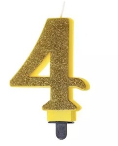 ŚWIECZKA URODZINOWA BROKATOWA 4