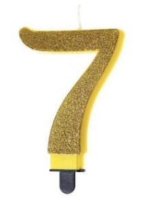 ŚWIECZKA URODZINOWA BROKATOWA 7