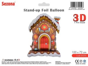 BALON BOŻE NARODZENIE DOM Z PIERNIKA 100X72CM