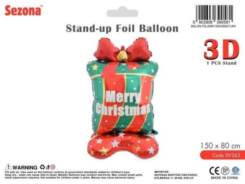 Balon Boże Narodzenie Prezent 150x80cm