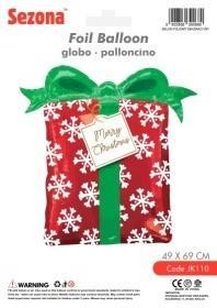 BALON BOŻE NARODZENIE PREZENT 49X69CM