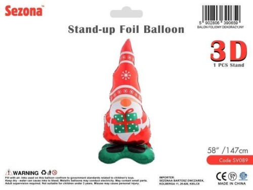 Balon Boże Narodzenie Krasnal świąteczny 147cm