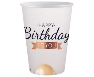 KUBECZKI PAPIEROWE HAPPY BIRTHDAY 250ML 6SZT