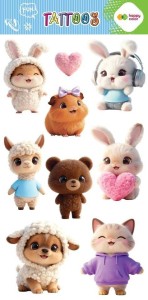 TATUAŻE ZMYWALNE SWEET KAWAII HAPPY COLOR, GDD