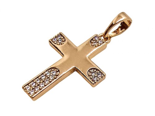 Zawieszka krzyż złota 23x15mm