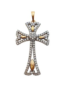 KRZYŻYK Z CYRKONIAMI 42X25MM