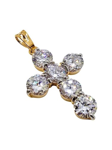 Zawieszka Krzyżyk z Cyrkoniami 34x23mm