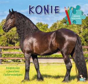 KSIĄŻECZKA Z PUZZLAMI I KOLOROWANKAMI KONIE