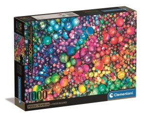 PUZZLE 1000 COMPACT COLORBOOM MARBLES, CLEMENTONI