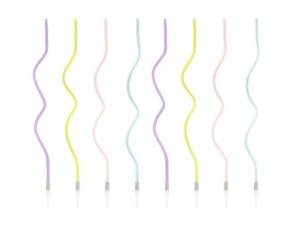 ŚWIECZKI URODZINOWE ZAKRĘCONE 14CM 8SZT