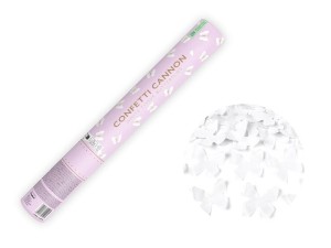 TUBA Z MOTYLKAMI BIAŁY 40CM