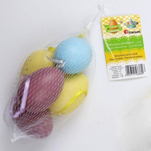 Dekoracje plastikowe zawieszki jajka 40x60mm 5szt