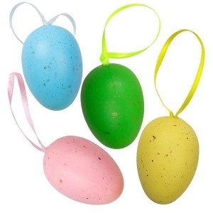 DEKORACJE PLASTIKOWE ZAWIESZKI JAJKA 40X60MM 5SZT