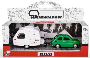 FIAT 126P + PRZYCZEPA NIEWIADÓW KEMPING ZIELONY