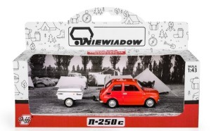 FIAT 126P + PRZYCZEPA NIEWIADÓW KRÓTKA CZERWONY