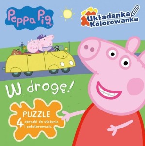 ŚWINKA PEPPA. W DROGĘ!. UKŁDANKA, KOLOROWANKA