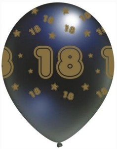 BALON 18 CZARNO-ZŁOTY 5SZT