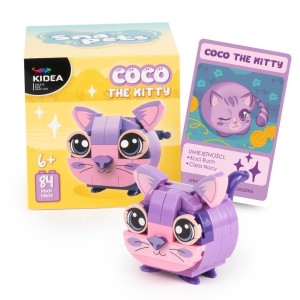 KLOCKI SNAPETS KOT FIOLETOWY KIDEA, DERFORM