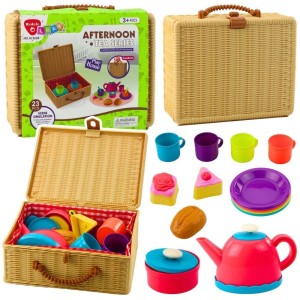 ZESTAW DO HERBATY W KOSZYKU 23EL, LEANTOYS