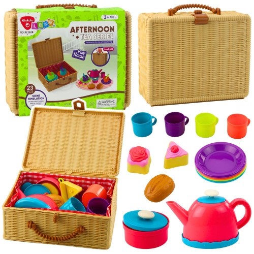 Zestaw do herbaty w koszyku 23el, Leantoys