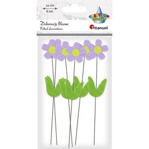 DEKORACJE FILCOWE KWIATY 3D NA DRUCIKU 6SZT