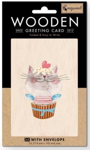 KARNET DREWNIANY C6 + KOPERTA KOT Z SERCEM