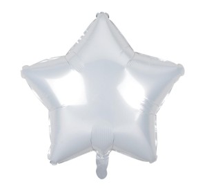 BALON FOLIOWY GWIAZDA BIAŁA 48CM