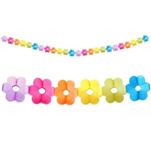 GIRLANDA PAPIEROWA KOLOROWE KWIATY