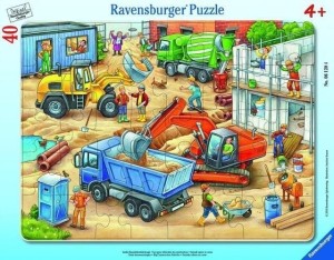 PUZZLE W RAMCE 40 WIELKIE POJAZDY BUDOWLANE
